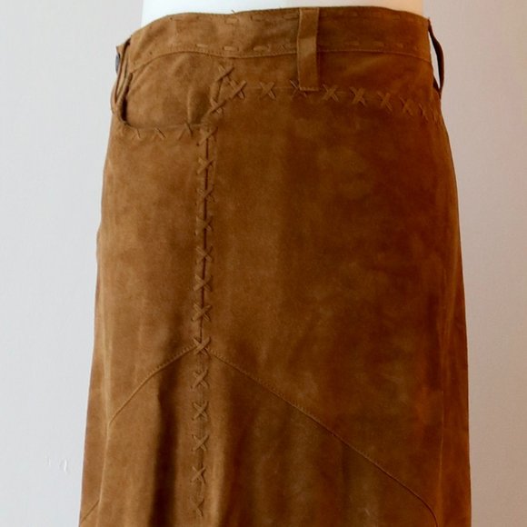 Winter Suede Maxi Skirt - Picture 2 of 11